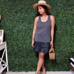 TWENTY TWELVE tank fringe bottom mini dress